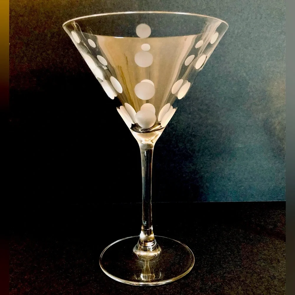 Cocktail glasses etched lead free crystal set of four Williams Sonoma